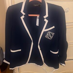 Lauren Ralph Lauren Navy Blazer with White Accents